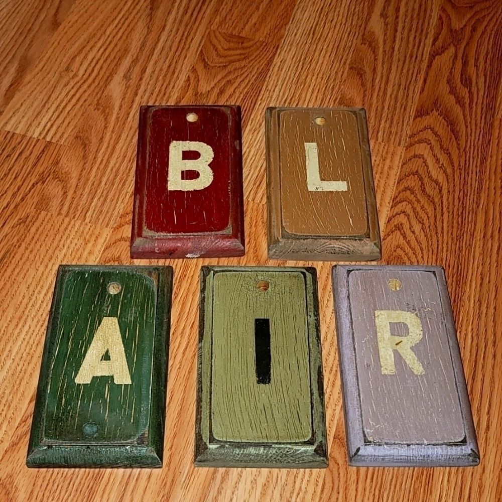 Reclaimed Wood Alphabet Tiles Wall Decor "B" B